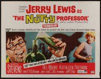9t291 NUTTY PROFESSOR 1/2sh R67 wacky Jerry Lewis directs & stars w/pretty Stella Stevens!