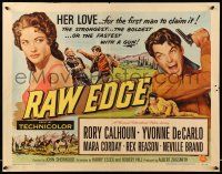 9t315 RAW EDGE style A 1/2sh '56 cowboy Rory Calhoun & sexy Yvonne De Carlo in a savage land!
