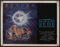 9t319 RETURN OF THE JEDI 1/2sh R85 George Lucas classic, Mark Hamill, Ford, Tom Jung art!