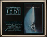 9t318 RETURN OF THE JEDI 1/2sh '83 George Lucas, art of hands holding lightsaber by Tim Reamer!