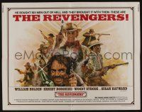 9t322 REVENGERS 1/2sh '72 art of cowboys William Holden, Ernest Borgnine & Woody Strode!
