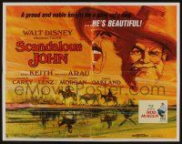 9t335 SCANDALOUS JOHN 1/2sh '71 Walt Disney, artwork of Brian Keith & composer Rod McKuen pictured!