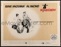 9t336 SCARECROW 1/2sh '73 cool artwork of Gene Hackman with cigar & young Al Pacino!