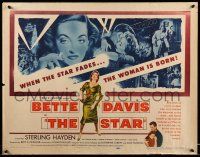 9t351 STAR 1/2sh '53 great art of Hollywood actress Bette Davis holding Oscar statuette!