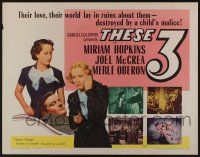 9t373 THESE THREE 1/2sh R54 Miriam Hopkins, Merle Oberon & Joel McCrea tortured by suppressed love