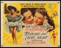 9t387 TONIGHT & EVERY NIGHT 1/2sh '44 sexy showgirl Rita Hayworth shows legs, plus headshot!