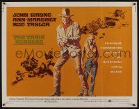 9t390 TRAIN ROBBERS 1/2sh '73 cowboy John Wayne & Ann-Margret on horseback!