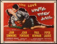 9t399 UNTIL THEY SAIL style A 1/2sh '57 Paul Newman & Jean Simmons, Joan Fontaine, Piper Laurie!