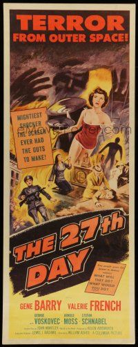 9t426 27th DAY insert '57 terror from space, mightiest shocker they ever had the guts to make!