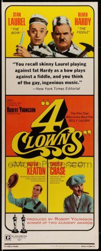 9t428 4 CLOWNS insert '70 Stan Laurel & Oliver Hardy, Buster Keaton, Charley Chase