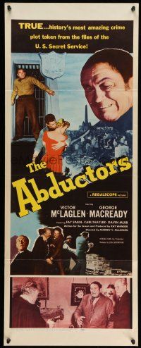 9t432 ABDUCTORS insert '57 Victor McLaglen, George Macready, history's most amazing crime plot!