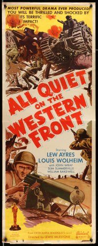 9t441 ALL QUIET ON THE WESTERN FRONT insert R50 Lew Ayres, WWII classic, different art!