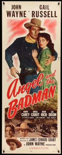 9t447 ANGEL & THE BADMAN insert R59 great image of cowboy John Wayne & sexy Gail Russell!