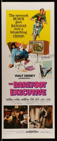 9t466 BAREFOOT EXECUTIVE insert '71 Disney, art of Kurt Russell & wacky chimp gone bananas!