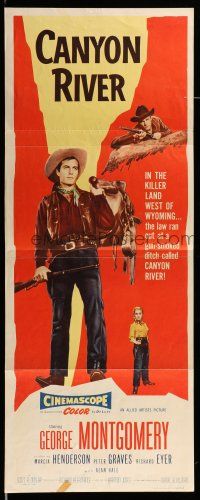 9t498 CANYON RIVER insert '56 cowboy George Montgomery in the killer land west of Wyoming!