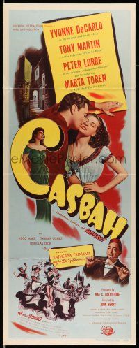 9t504 CASBAH insert '48 sexy Yvonne De Carlo with Tony Martin, Peter Lorre!