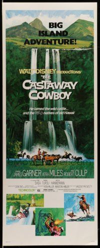 9t506 CASTAWAY COWBOY insert '74 Disney, art of cowboy James Garner in beautiful Hawaii!
