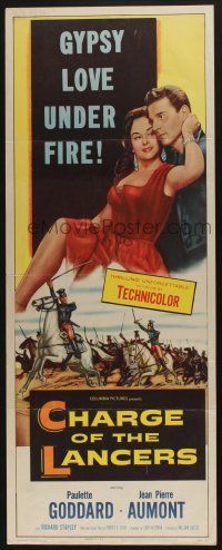 9t512 CHARGE OF THE LANCERS insert '54 art of sexy Paulette Goddard & Jean Pierre Aumont!