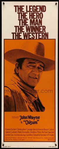 9t517 CHISUM insert '70 big John Wayne, The Legend, The Hero, The Man, The Winner, The Western!
