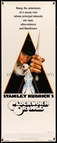 9t520 CLOCKWORK ORANGE insert '72 Stanley Kubrick classic, Philip Castle art of Malcolm McDowell!