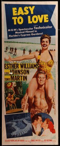 9t552 EASY TO LOVE insert '53 sexy swimmer Esther Williams stands on Van Johnson & Tony Martin!