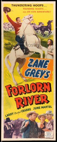 9t577 FORLORN RIVER insert R51 Buster Crabbe, Zane Grey, thundering hoofs & pounding hearts!