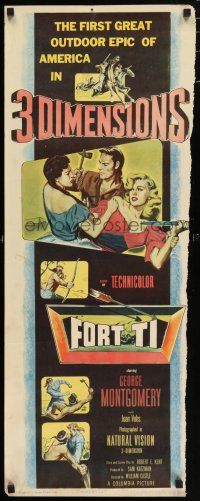 9t578 FORT TI 3D insert '53 Fort Ticonderoga, cool art of George Montgomery fighting!