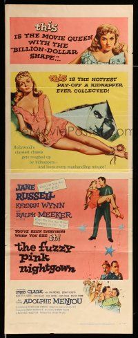 9t586 FUZZY PINK NIGHTGOWN insert '57 super-sexy Jane Russell has the billion-dollar shape!