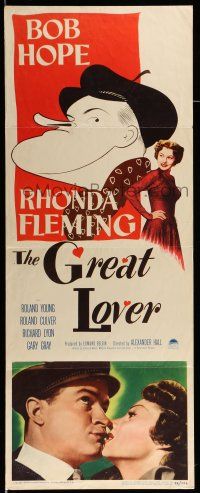9t594 GREAT LOVER insert '49 Hirschfeld art & photo of Bob Hope, Rhonda Fleming