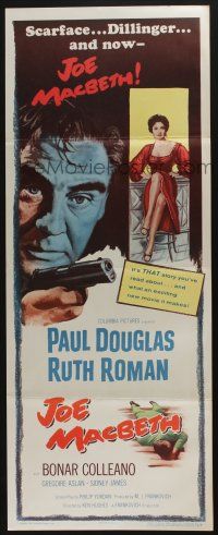 9t641 JOE MACBETH insert '56 Paul Douglas, Ruth Roman, gun-blazing story of gangland's no.1 killer