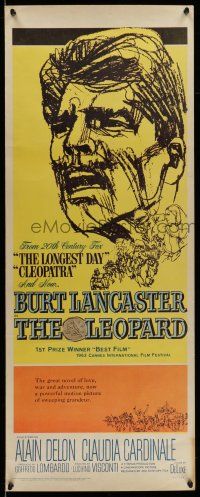 9t654 LEOPARD insert '63 Luchino Visconti's Il Gattopardo, cool art of Burt Lancaster!