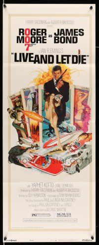 9t657 LIVE & LET DIE insert '73 art of Roger Moore as James Bond by Robert McGinnis!