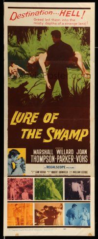 9t668 LURE OF THE SWAMP insert '57 two men & a super sexy woman find their destination is Hell!