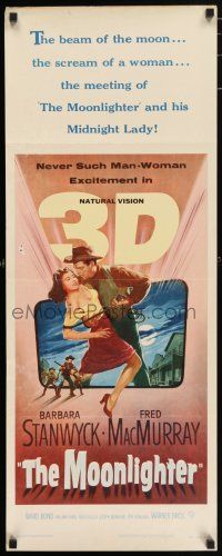 9t691 MOONLIGHTER 3D insert '53 excellent 3-D image of sexy Barbara Stanwyck & Fred MacMurray!