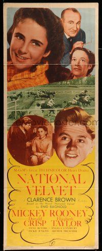 9t704 NATIONAL VELVET insert '44 horse racing classic starring Mickey Rooney & Elizabeth Taylor!