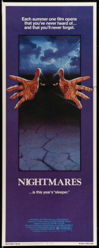 9t715 NIGHTMARES insert '83 cool sci-fi horror art of faceless man reaching forward!