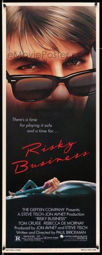 9t757 RISKY BUSINESS insert '83 classic close up artwork image of Tom Cruise in cool shades!