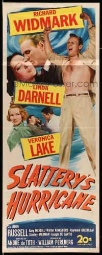 9t775 SLATTERY'S HURRICANE insert '49 sexy Veronica Lake, Linda Darnell & Richard Widmark!