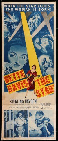 9t782 STAR insert '53 great art of Hollywood actress Bette Davis holding Oscar in the spotlight!