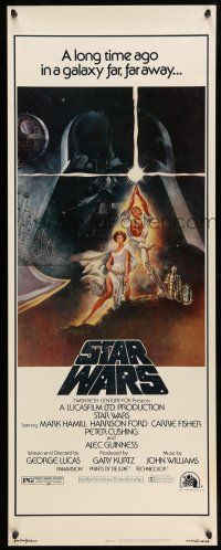 9t783 STAR WARS insert '77 George Lucas classic epic, art by Tom Jung!