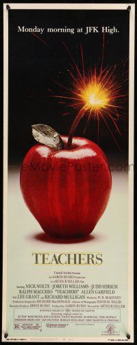 9t798 TEACHERS insert '84 directed by Arthur Hiller, Nick Nolte, Judd Hirsch, apple bomb image!