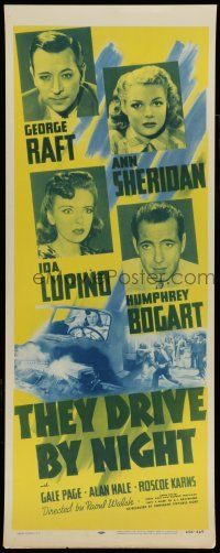 9t802 THEY DRIVE BY NIGHT insert R56 Humphrey Bogart, George Raft, Ann Sheridan, Ida Lupino