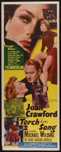 9t815 TORCH SONG insert '53 completely different images of tough baby Joan Crawford!