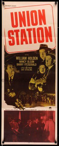 9t828 UNION STATION insert '50 William Holden, Nancy Olson, Barry Fitzgerald, film noir!