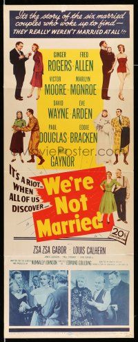 9t835 WE'RE NOT MARRIED insert '52 sexy young Marilyn Monroe shown in inset & in bathing suit!