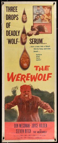 9t836 WEREWOLF insert '56 two great wolf-man horror images, it happens before your horrified eyes!