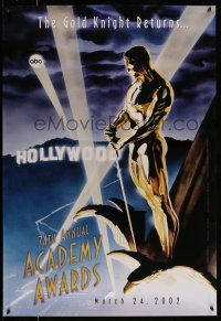 9w012 74TH ANNUAL ACADEMY AWARDS 1sh '02 cool Alex Ross art of Oscar over Hollywood!