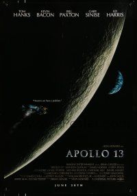 9w053 APOLLO 13 advance 1sh '95 Ron Howard directed, Tom Hanks, image of module in moon's orbit!