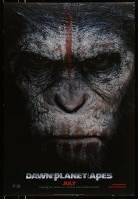 9w172 DAWN OF THE PLANET OF THE APES style A teaser DS 1sh '14 super close-up of Caesar!