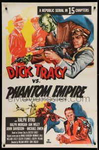 9w194 DICK TRACY VS. CRIME INC. 1sh R52 detective Ralph Byrd vs the Phantom Empire!